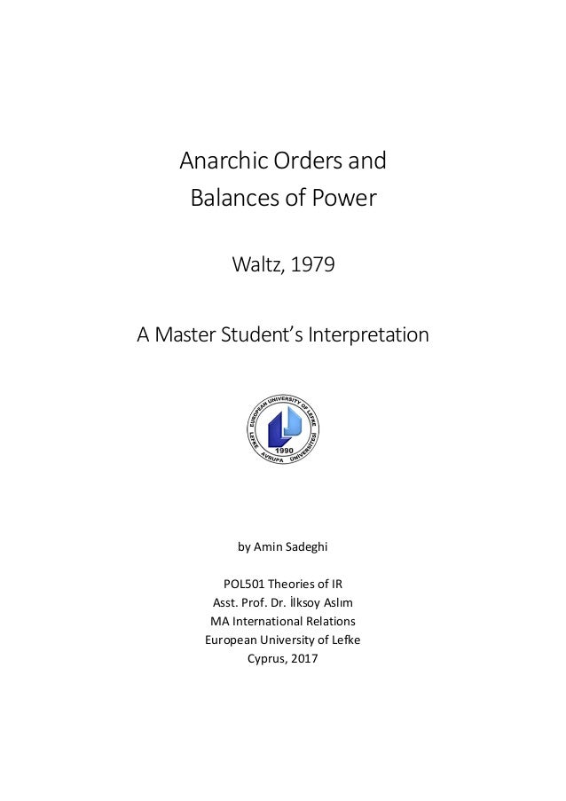 An analysis of kenneth waltzs discussion on the balance of power types of balance of power